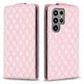 Miniatyrbillede 1 af 5: BF30 Etui til Samsung Galaxy S23 Ultra Vertikal Flip Stativ Kort Slots Præget Læder Telefon Cover (Style D)