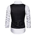 Miniatyrbilde 2 av 3: Menn Solid Formelle Knapper Vest med Lommer Business Office V-hals Ermeløs Blazer Vest (XL Svart)