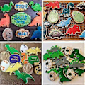 Miniatyrbilde 5 av 5: dinosaur kjeksutstikker, fondant kjeksutstikker for barnebaking av kjeks, rustfritt stål kjeksutstikkersett, dinosaur kjeksutstikker
