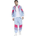 Pikkukuva 4 / 5: Naisten Rave-asu Kiiltävä Crop Top Huppari Metallinhohtoiset Rento Pitkät Housut Hupullinen Treenauscollegepaita Disco-tanssiasu(XX-Large Vaaleansininen)