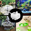 Miniatyrbilde 4 av 5: (Hvit) Nedsenkbar vannpumpe, akvariepumpe justerbar 200L/H 3W ultra-stille USB-pumpe for damfisk