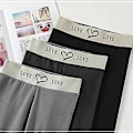 Miniatyrbild 2 av 4: Dam Fleece Termiska Byxor i Hel Färg med Midjebrev "Love"-Tryck, Färgblockering, Plus Fleece Byxor (L grå rosa)