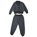 Miniatyrbilde 1 av 5: Strikkede loungesett for kvinner, 2-delt langermet cardigan-genser og joggebuksesett, todelt matchende antrekk Grå XL(XL Grå)
