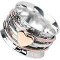 Miniatyrbillede 1 af 4: Hjerte Spinner Ring til Kvinder Mænd Selvkærlighed Spinner Hjerte Ring Fidget Angst Sølv