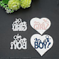 Miniatyrbillede 3 af 5: DIY Håndværk \"Dreng\" \"Pige\" Kunstord Skæreforme Metal Skære Stencils til Scrapbooking Album Stempel Papir Kort Prægning Håndlavet Papirform