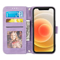 Miniatyrbild 4 av 5: Präglad Läderfodral för iPhone 15 Pro Max (Ljus Lila)