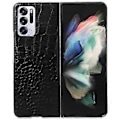 Miniatyrbillede 1 af 3: Til Oppo Find N Krokodille Tekstur Foldbar Telefonetui Ægte Kødkvægslæder Belagt PC+TPU Cover (Style A)
