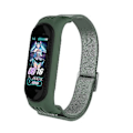 Miniatyrbillede 4 af 5: Til Xiaomi Mi Band 3 / 4 / 5 Twill 8-formet Spænde Urrem (Mørkegrøn)