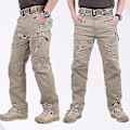 Miniatyrbillede 1 af 5: Mænds Taktiske Cargobukser Swat Bukser Udendørs Sports Vandreture Bukser Multi-lommer Bukser Træning Overalls Hær Bukser-r(L Khaki)