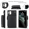 Miniatyrbild 4 av 5: Plånboksfunktion Telefonfodral för iPhone 11 med Korthållare Axelrem Kvinna (Svart)
