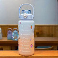 Miniatyrbild 2 av 5: Gradient Vattenflaska BPA-fri 1.5/2L Dricksflaska med Sugrör för Träning (2000ml Gradient Blå)