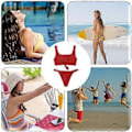 Miniatyrbillede 5 af 5: Dame bikini badedragt todelt, strop bikini badedragt todelt badedragt