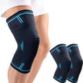 Blå - Sport knäskydd, 2 st justerbar elastisk, patella an