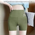 Miniatyrbild 3 av 5: Bekväma Biker Shorts för Kvinnor med Fickor Högmidjade Yogabyxor Nya (L Grön)