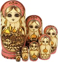 Nesting Dolls, 7 stycken, Serie av ryska dockor Matryos