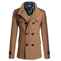 Herr Trenchcoat Dubbelknäppt Ytterkläder Vinterjacka Formell Överrock (L Camel)