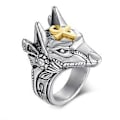 Miniatyrbillede 1 af 5: Retro Dyre Finger Ring Ægyptisk Gud Anubis Knogle Ring Gave til Par Ven (nummer 13)