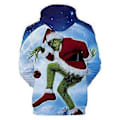 Miniatyrbillede 2 af 3: Mænd Kvinder Jul Grinch 3D Printet Hættetrøje Langærmet Hættetrøje Sweatshirt Pullover Jumper Casual Løse Juletoppe (3XL D)