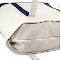 Miniatyrbillede 5 af 5: 55,88 cm robust bomuldsstof-totebag (med lynlås), marineblå, sort