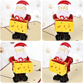 Miniatyrbilde 1 av 5: 4 stk 3D julekort, julekort med konvolutt Pop Up Chris