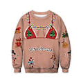 Miniatyrbilde 2 av 5: Julegenser for dame og herre, stygg julegenser, genser, pullover, tunika (5XL Aprikos)