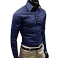 Miniatyrbillede 1 af 5: Fianao Herre Skjorte med Knapper, Anti-rynke, Lugtfri, Langærmet (XXXXL Blå)