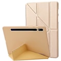 Miniatyrbillede 1 af 5: Læder Tablet Etui Til Samsung Galaxy Tab S9+ (Guld)