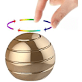 Miniatyrbild 1 av 5: JUSCH Kinetiska Skrivbordsleksaker, Full Kropps Optisk Illusion Fidget Spinner Kula, Presenter till Män, Kvinnor, Barn Storlek 1.58\", Guld
