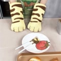 Miniatyrbild 3 av 5: 3D tecknade djur katt tassar ugns långa vantar mikrovågsugn värmebeständig