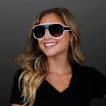 Miniatyrbilde 3 av 4: Lysende solbriller Aviator Hvit EL Wire Neon LED Blinkende Glass