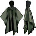 Pikkukuva 1 / 5: Sotilaanvihreä 140 * 200cm vedenpitävä poncho huppu, 3-in-1 militar