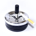 Miniatyrbillede 1 af 5: Drejeaske Metal Drejeaske Sort / Krom 9,5 cm i Diameter