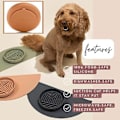 Miniatyrbillede 3 af 4: DLM Skål Silikon Langsom Foder til Hunde & Hvalpe Langsom Spisning Moderne Læk Mat Design Reducerer Slugning Opvaskemaskine Passer til Alle Racer Grøn (B)