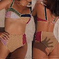Miniatyrbild 4 av 5: Sexig Dam Bikini Set Baddräkt Push Up Badkläder Sömfärg Strand Baddräkt Kvinnlig Tanga Strandkläder för Triangel B M(M )