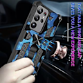 Miniatyrbillede 5 af 5: Kamuflage Armor Case til Samsung Galaxy S23 Ultra 5G (Mørkeblå)