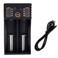 Miniatyrbillede 1 af 4: USB-batterioplader, 2 slots oplader lii-202 18650 26650 16340 14500 batterioplader lii-202 18650 266