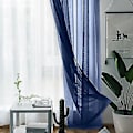 Miniatyrbilde 3 av 5: Tyll Bakgrunn Draperinger Gardin Semi-formørkende Design Elegant Gardin for Bryllup (134*270 Hull Svart)