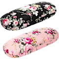 Miniatyrbilde 1 av 5: 2 stk rosa+svarte brilleetui hard shell for menn, kvinner, barn - F