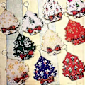 Miniatyrbillede 3 af 5: 10 stk. 20x20 cm juleprintet bomuldsstof til patchwork håndarbejde DIY håndlavet sy stof juledekorationer