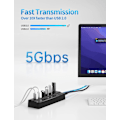 Miniatyrbillede 4 af 5: Drevet USB 3.0 Hub, 6 Port USB Hub (4 USB 3.0 Data Ports og 2 Q