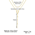 Miniatyrbillede 3 af 5: Boho Circle Bead Halskæde Guld Lang Kæde Halskæde Tiny Bead Chok