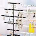 Miniatyrbild 4 av 5: Vit 3-lagers Enkel Örhänge Förvaringsställ Örhänge Stativ Smycken Display Stativ Örhängen Halsband Ri