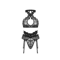 Miniatyrbilde 1 av 5: Kvinners Lingerisett med Strømpebånd 3 Delers Blonder Teddy Babydoll
