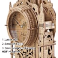 Miniatyrbillede 5 af 5: Træ 3D-puslespil, voksenbørns skrivebordsuhrmodel - 47-delt puslespil,