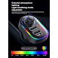 Pikkukuva 2 / 5: Auton FM-lähetinsovitin, RGB-tunnelmavalo Bluetooth 5.0 Wirel