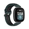 Miniatyrbillede 1 af 5: To-farvet Silikon Urrem til Fitbit Versa 3 (Olivengrøn  Sort)