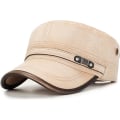 Miniatyrbilde 1 av 5: Flat Top Cap, Bomull Baseball Cap, Klassisk Vanlig Vintage Army Mil