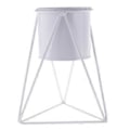 Miniatyrbillede 1 af 5: Nordisk Stand Sukkulent blomst farve grøn Pot Minimalistisk Metal Jern Vase Skrivebordsdekoration Rekvisitter (A Hvid)