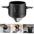 Miniatyrbillede 2 af 5: Kaffe Filter, Bærbar Rustfrit Stål Sammenklappelig Kaffe Dryp T