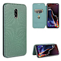 Miniatyrbillede 1 af 4: Til OnePlus 6T Kulfiber Læderetui (Grøn)